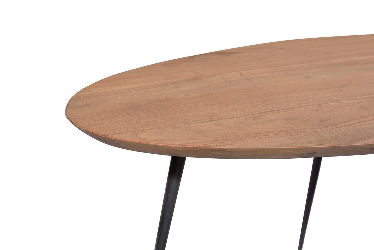 COUCHTISCH Akazie Natur B: 150cm - Schwarz/Naturfarben, Design, Holz/Metall (150/60/45cm) - MID.YOU