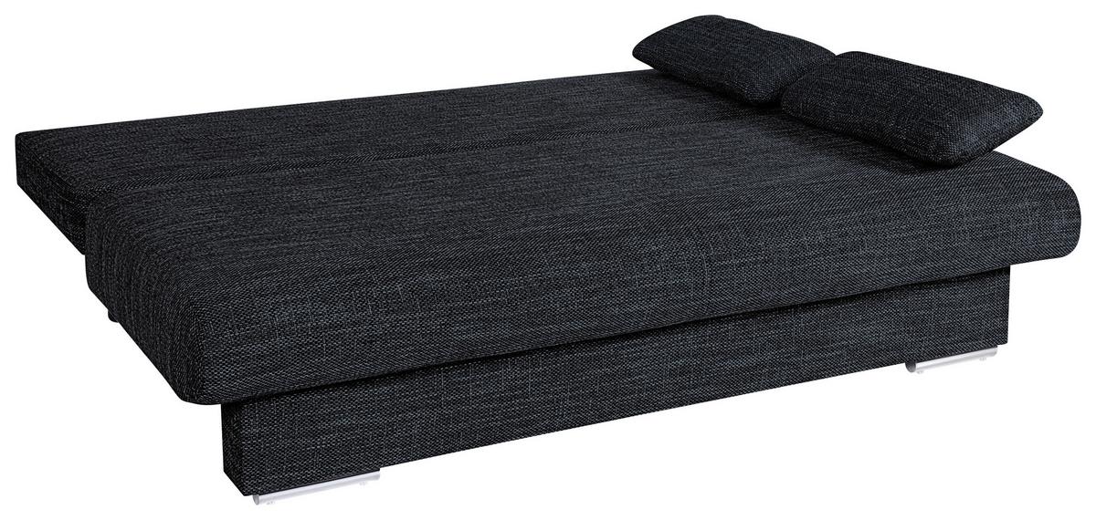 Rozkládací pohovka BORA, černá, s úl.prostorem - šedá/černá, Design, kompozitní dřevo/textil (193/85/86cm) - P & B