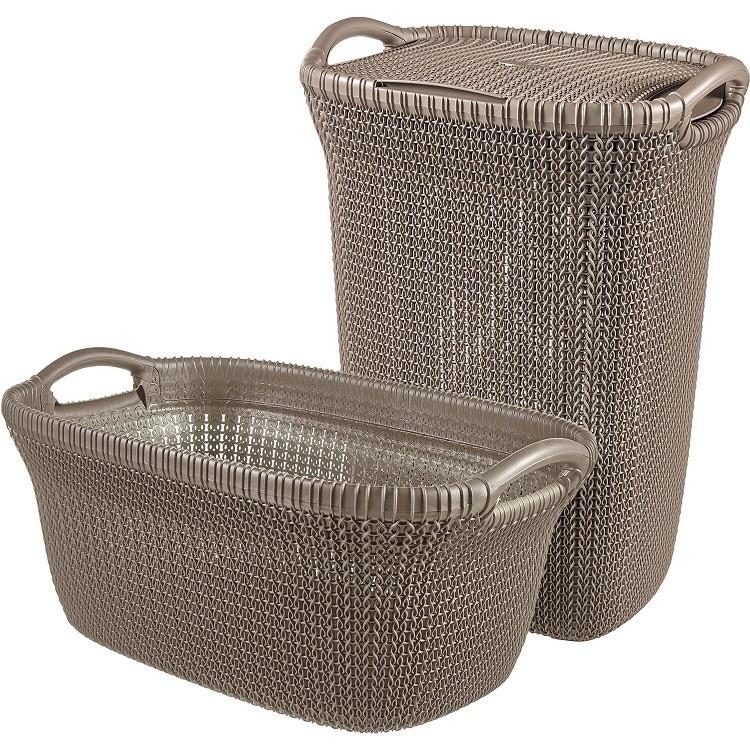 Koš Na Prádlo Hamper 40 L - tmavě zelená, Moderní, plast (39/27/60cm)