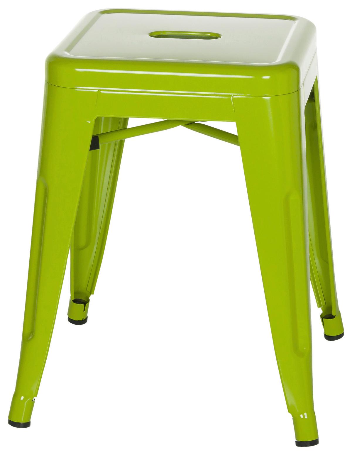 Hocker Vantaggio Stahl Grün H: 46 Cm Stapelbar - Grün, Basics, Metall (39/46/39cm) - MID.YOU