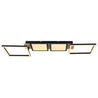 LED-Deckenleuchte 67282-36 - Dunkelbraun/Opal, Design, Holzwerkstoff/Kunststoff (100/27/11cm) - Globo