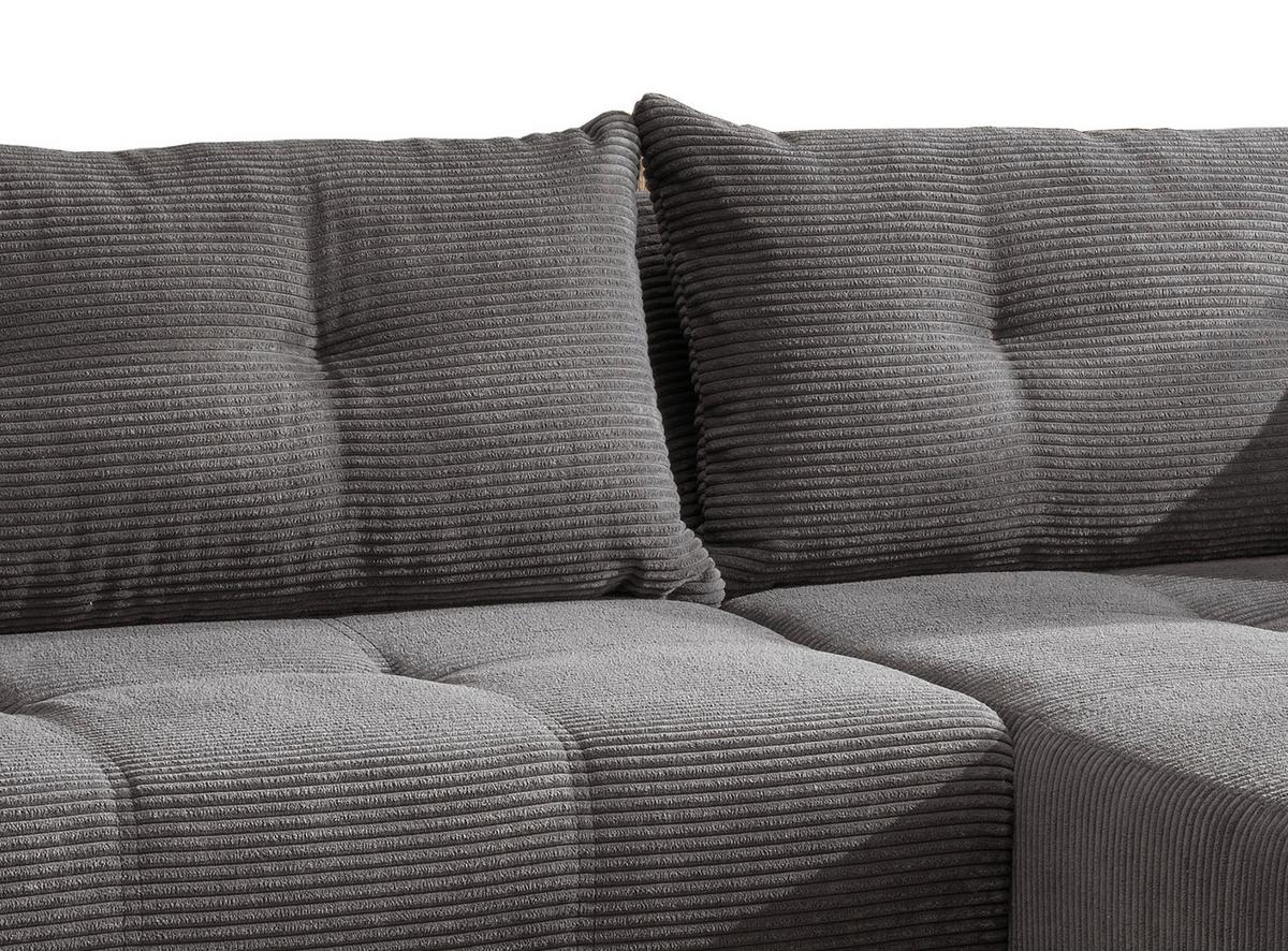 Ecksofa Restato Grau S: 246/177 cm - Schwarz/Grau, MODERN, Holz/Textil (246/177cm) - MID.YOU