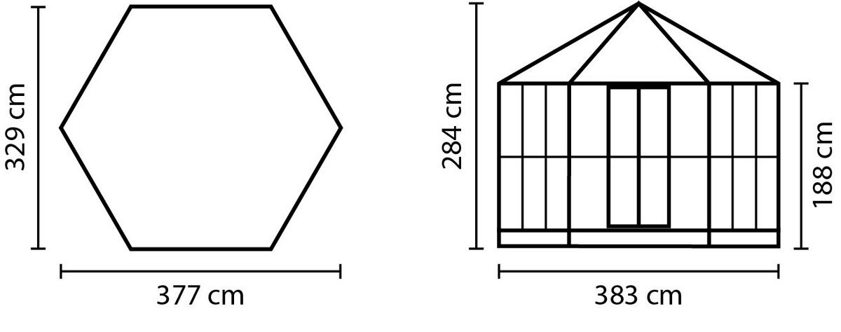 Gewächshausbausatz Hera 9000 9 M2 Metall/Kunststoff/Glas - Weiß, Basics, Glas/Kunststoff (336,0/283,7/383,3cm)