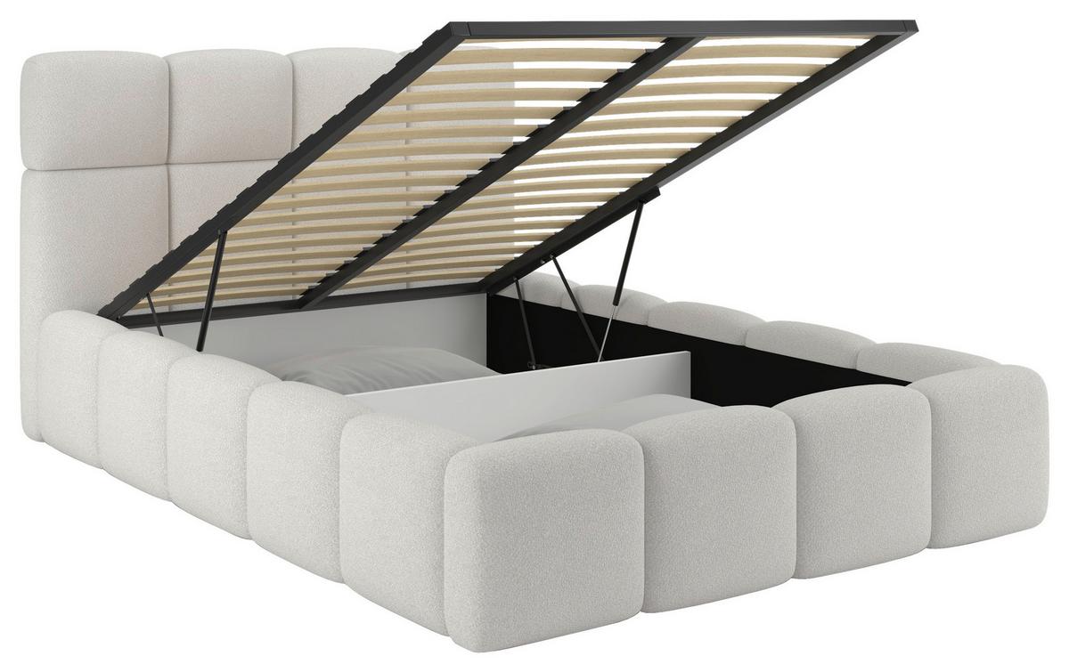Polsterbett Cloudy Creme, Lf: 120x200 Cm - Creme, Trend, Holz/Holzwerkstoff (120/200cm) - Luca Bessoni