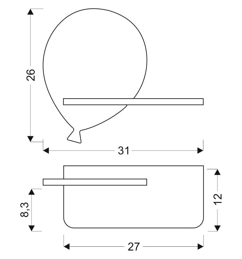 Wandleuchte 21-85108 Baloon - Goldfarben, KONVENTIONELL, Holz/Holzwerkstoff (31/12/26cm)