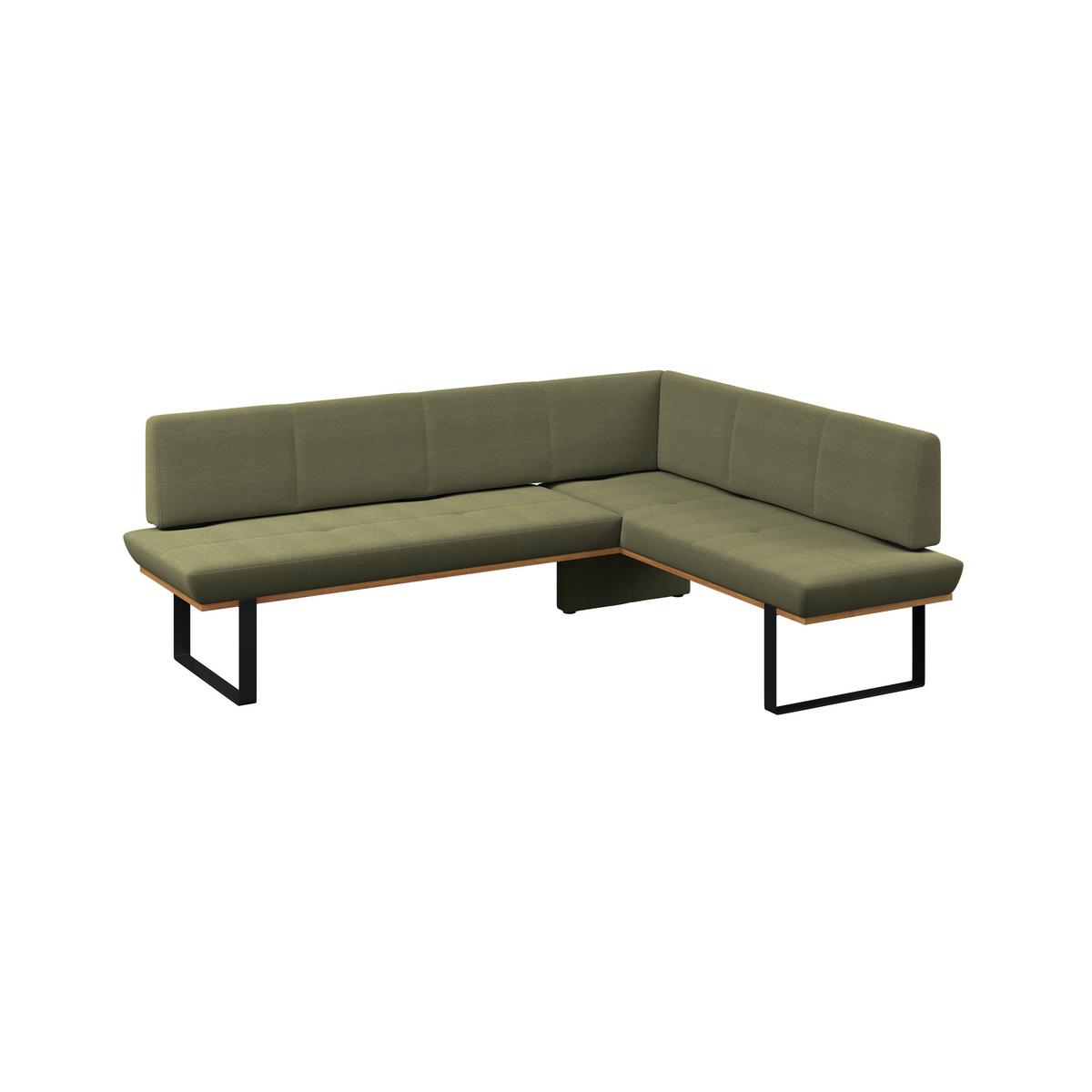 Eckbank Tristan Webstoff grün, S:225x175cm - Schwarz/Grün, MODERN, Holz/Textil (225/175cm) - James Wood