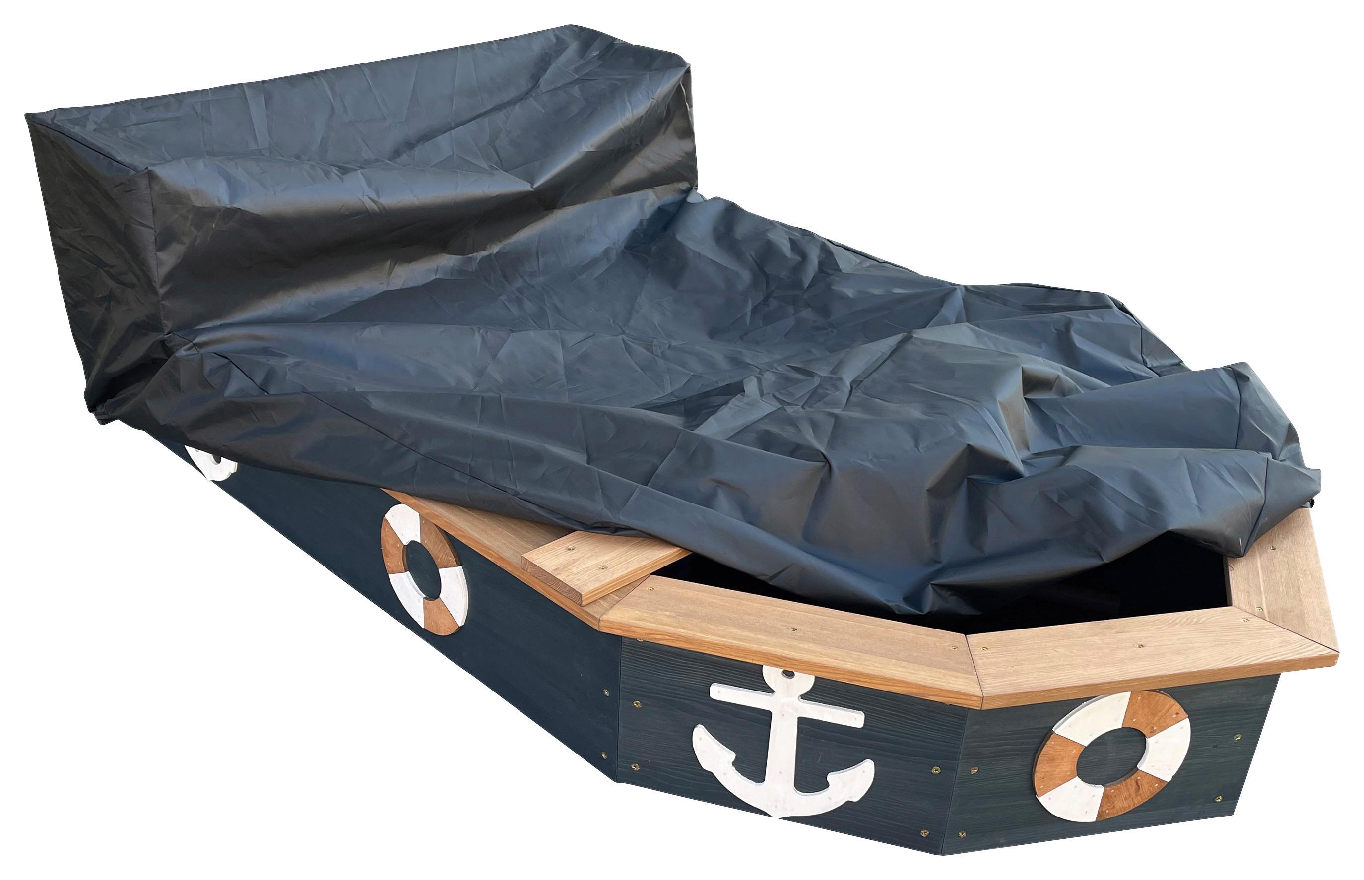 Sandkasten A031.045.00 - Anthrazit/Braun, KONVENTIONELL, Holz (153/100/90cm) - Ambia Garden