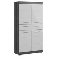 Midischrank Scout - Weiß Hochglanz/Anthrazit, MODERN, Holzwerkstoff (74/141/31cm) - MID.YOU