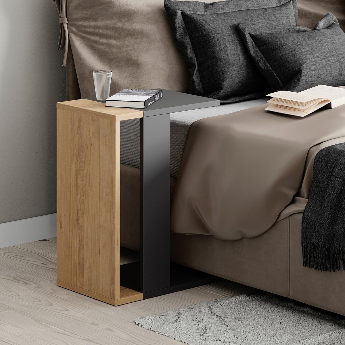 Beistelltisch Zetti Beistelltisch - Eichefarben/Anthrazit, Design, Holzwerkstoff (30/57/40cm) - Livetastic