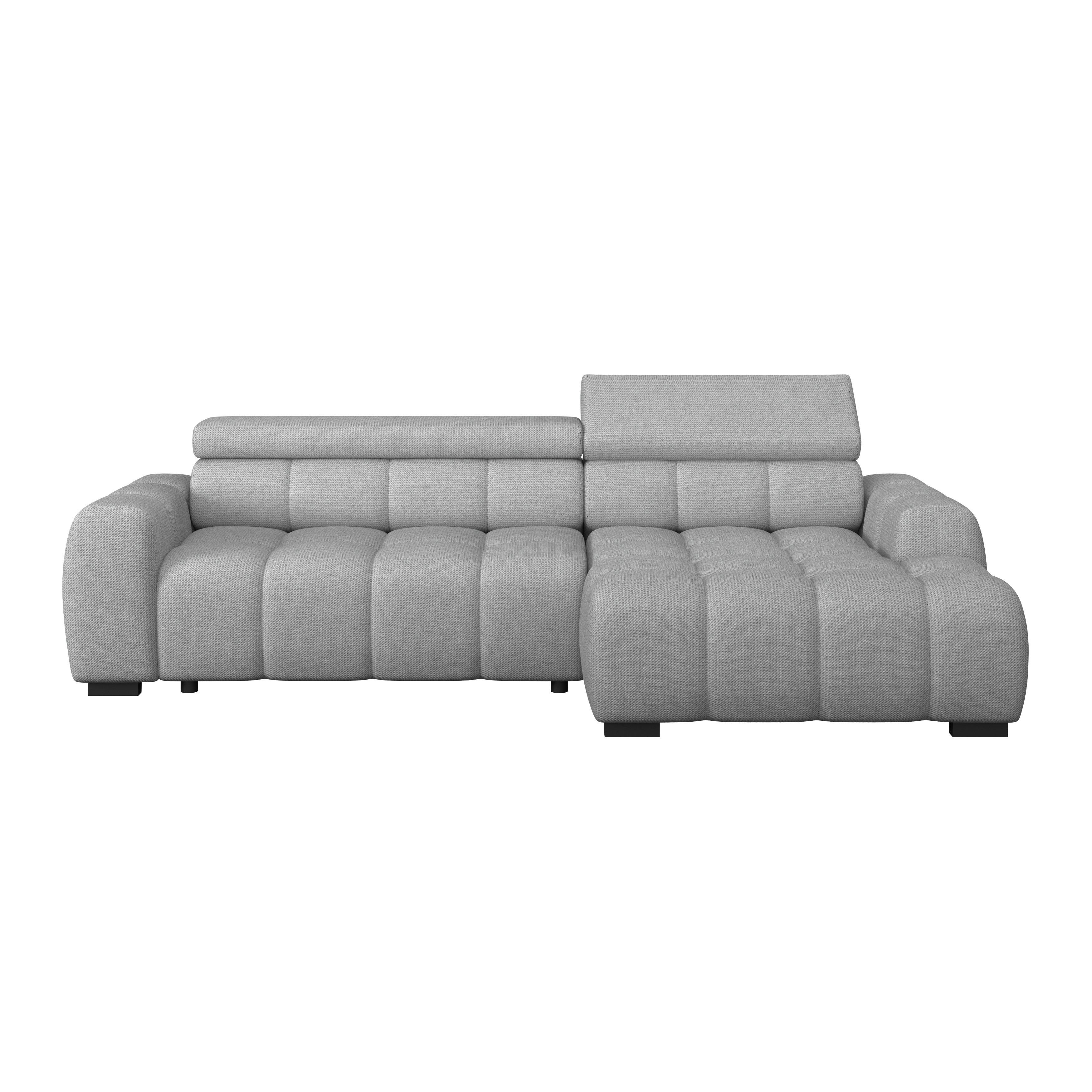 Ecksofa Fargo S Grau, B: 285 Cm - Schwarz/Grau, Trend, Textil (285/168cm)
