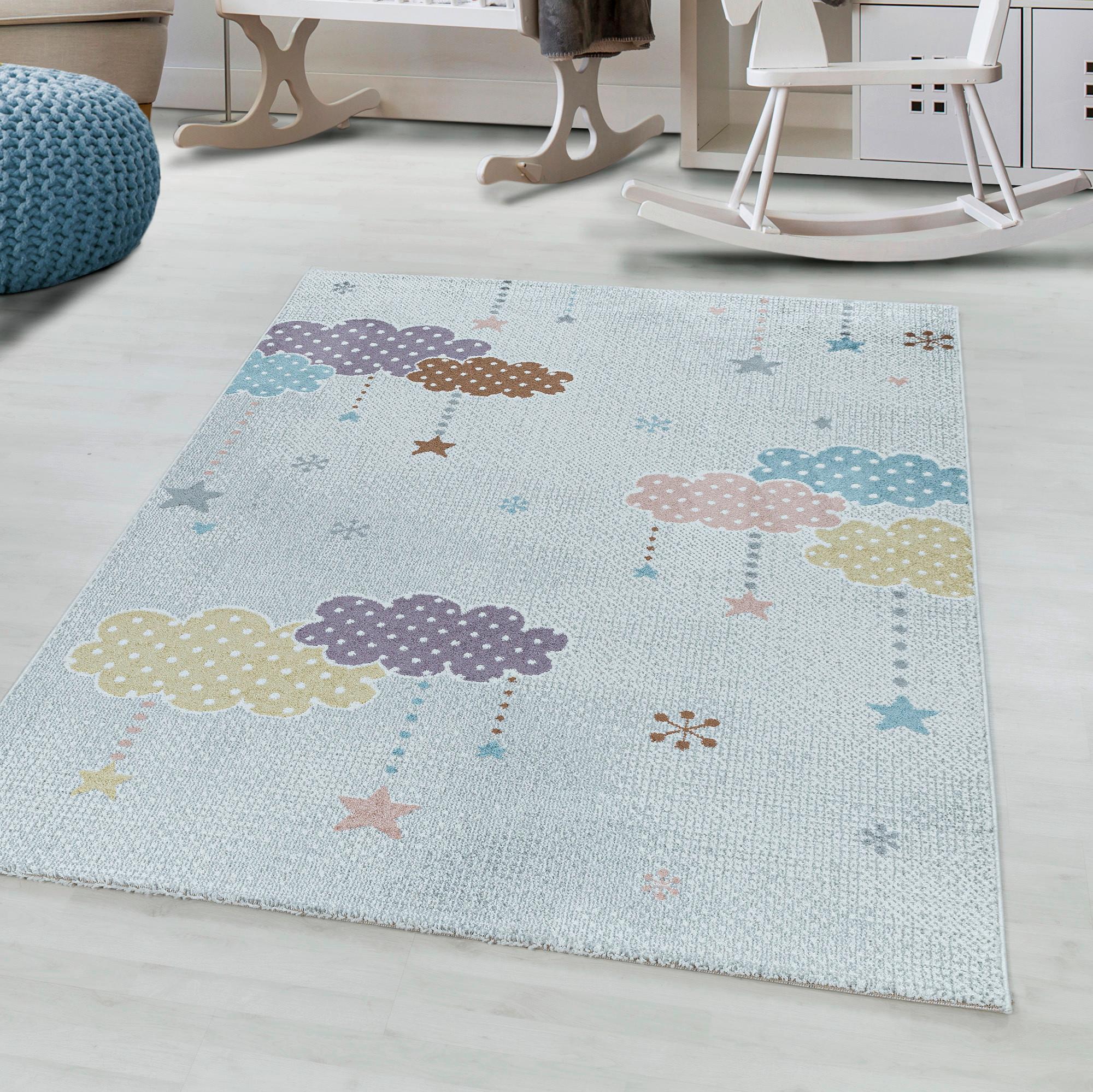 Kinderteppich Stern Weiß Lucky 160x230 cm - Weiß, Trend, Textil (160/230cm)