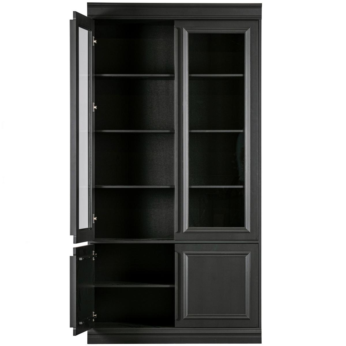 Vitrine Organize Schwarz B: 110 Cm - Schwarz, Design, Glas/Holz (110/215/44cm) - Livetastic