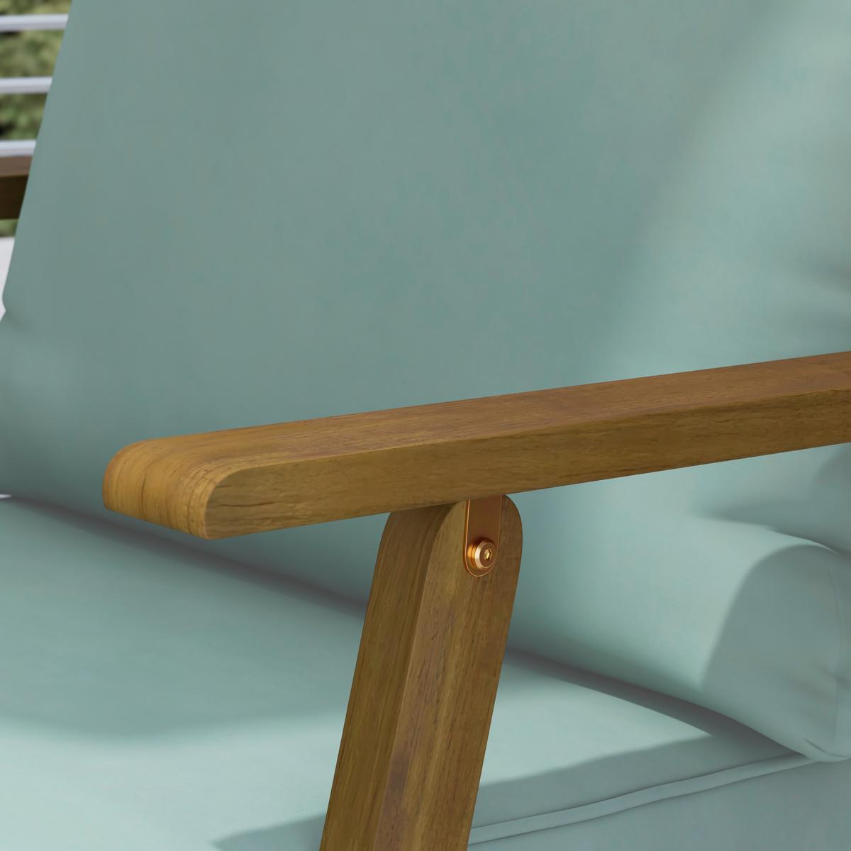 TERASOVÁ SEDACIA SÚPRAVA MICHI - farba akácie/zelená, Natur, drevo/textil (124/75/75cm) - Mömax