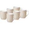Kaffeebecherset Weiß Taupe 6-Teilig B: 11 Cm - Taupe/Weiß, Basics, Keramik (11/10/8cm) - Van Well