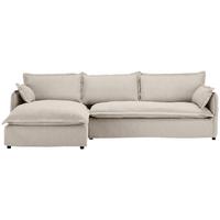 Ecksofa Toscana - Beige/Schwarz, Trend, Textil (165/295cm) - Livetastic