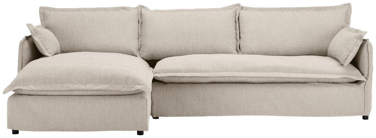 Ecksofa Toscana - Beige/Schwarz, Trend, Textil (165/295cm) - Livetastic