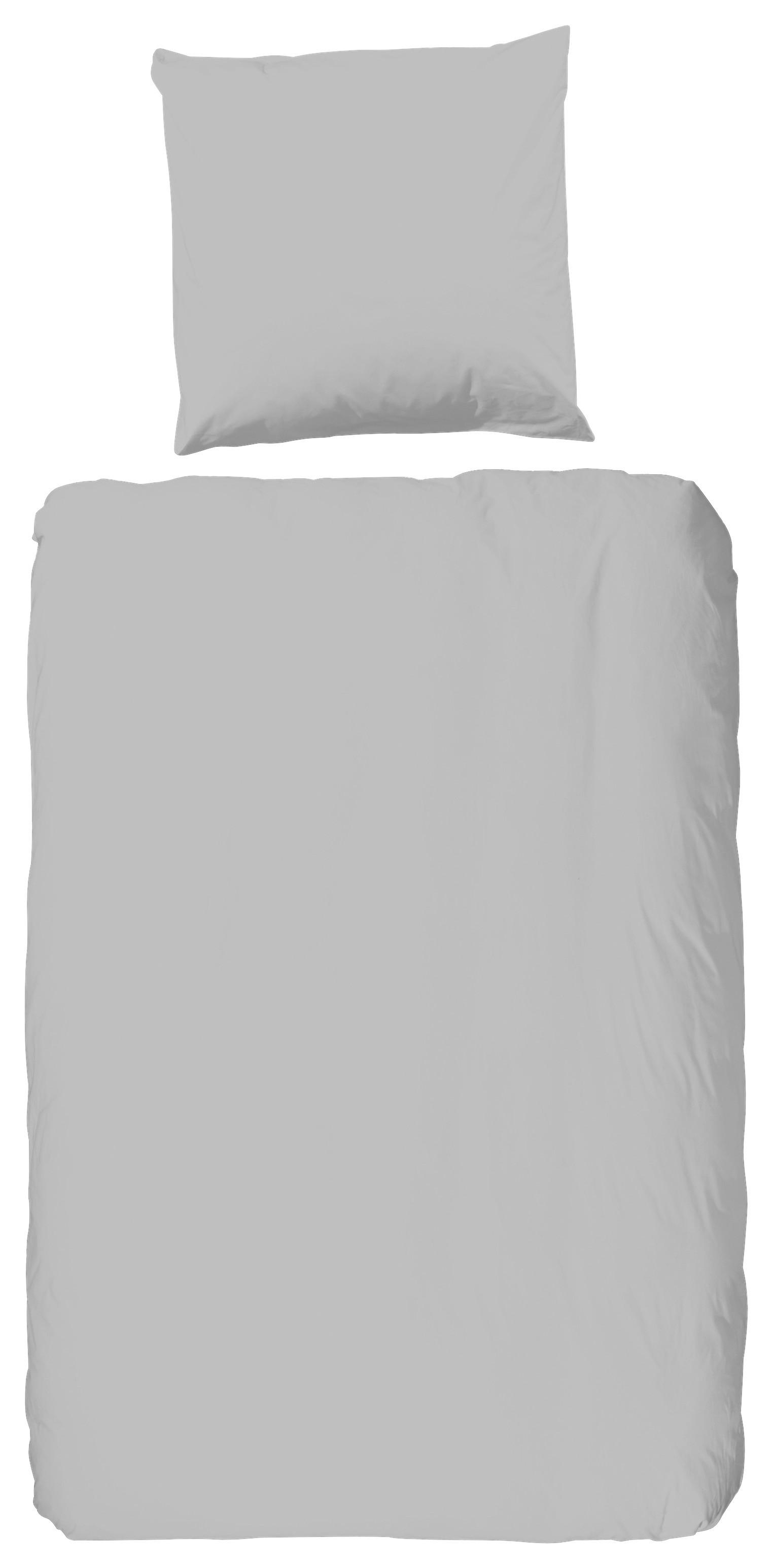 Bettwäsche Uni Grau Hellgrau 135x200 cm - Hellgrau, Basics, Textil (135/200cm)