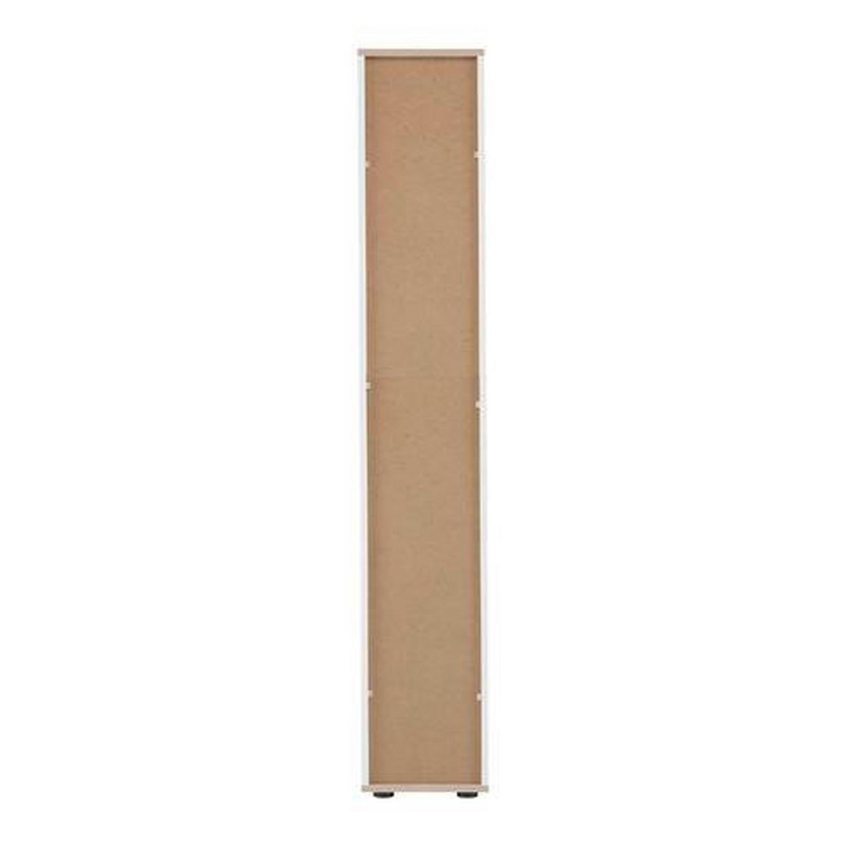 Hochschrank mit Offenem Fach Yasmin B:30cm Weiß/Eiche Dekor - Eichefarben/Schwarz, Basics, Holzwerkstoff (30/175/28,3cm) - MID.YOU