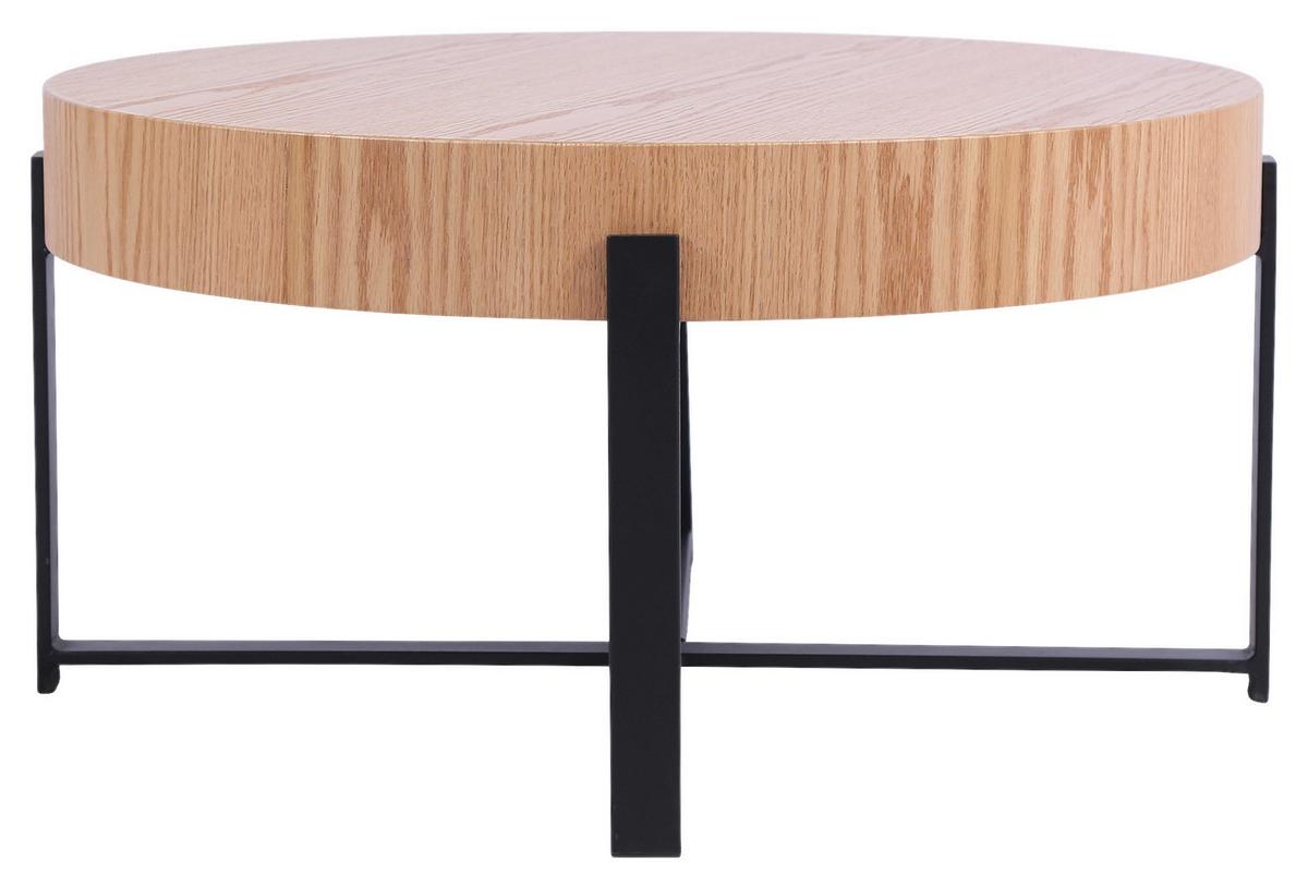 Couchtisch Lima Mdf Eiche Schwarz, B: 80 cm - Eichefarben/Schwarz, MODERN, Holz/Holzwerkstoff (80/42/80cm)