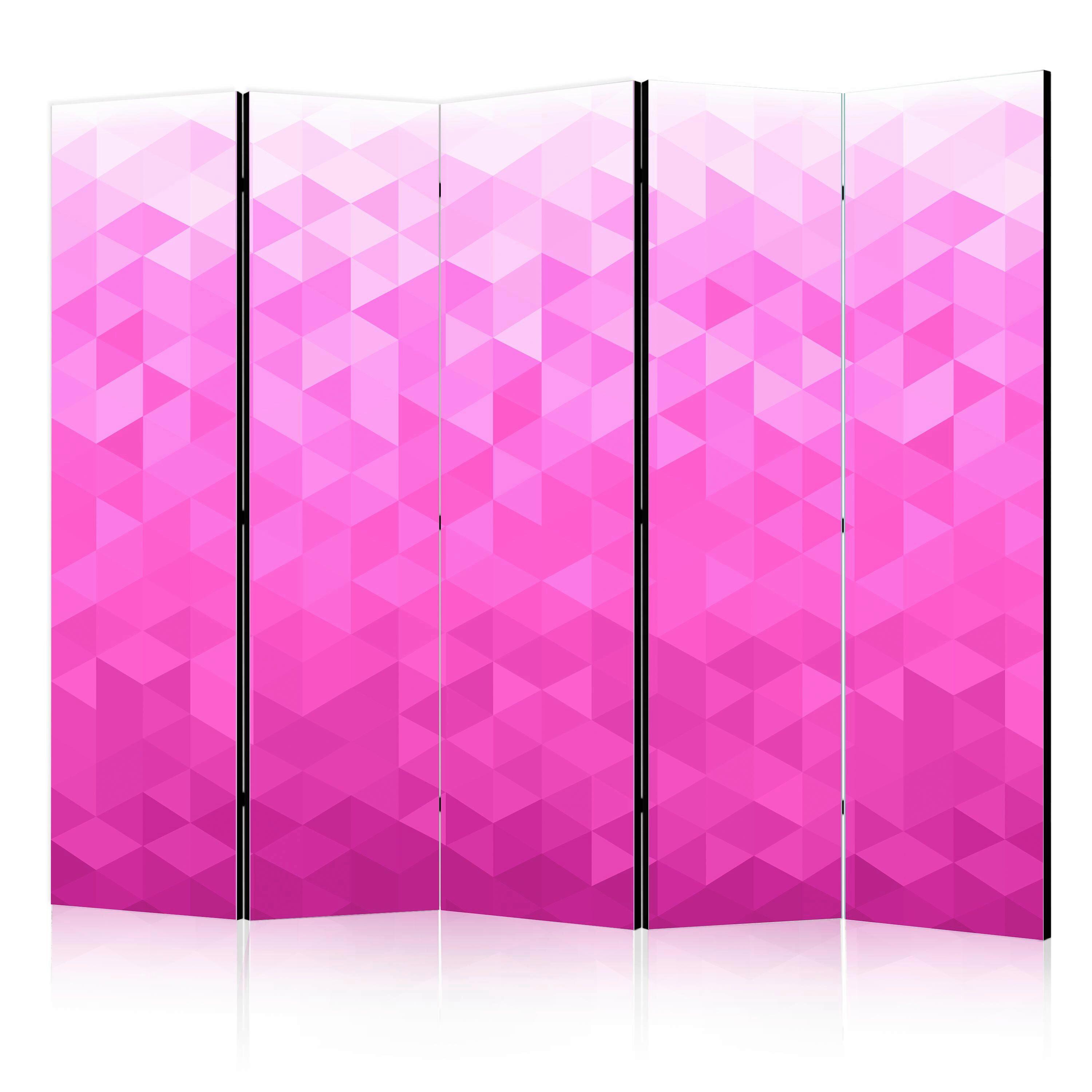 PARAVENT Weiß Pink B: 225 cm