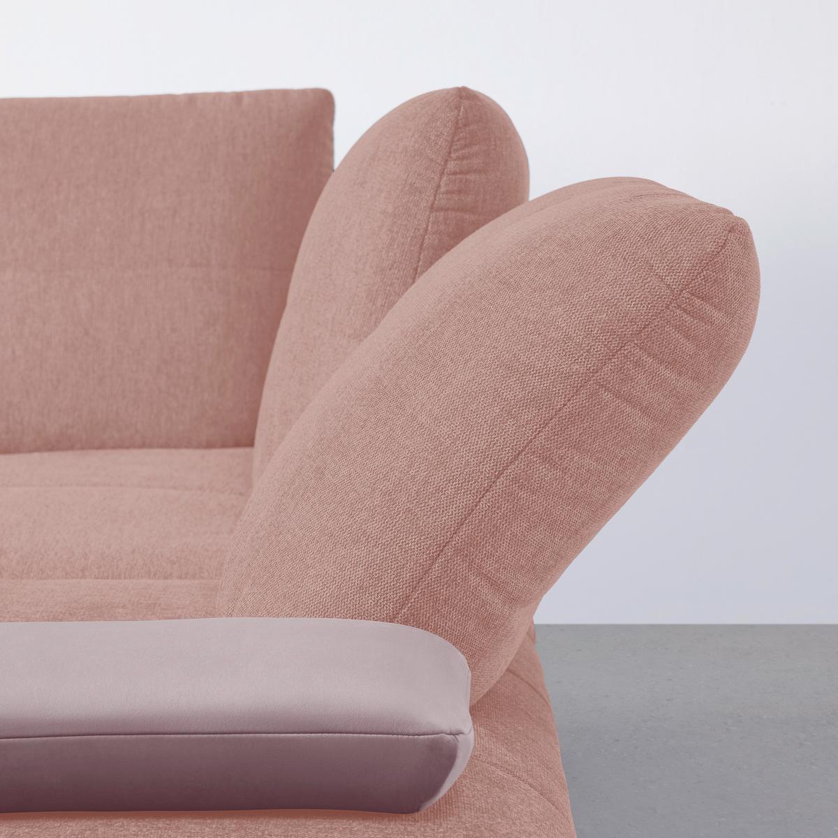 Rohová sedačka TRENDY, pravá, šeříková / růžová - růžová/černá, Moderní, kov/kompozitní dřevo (310/93/250cm) - Premium Living
