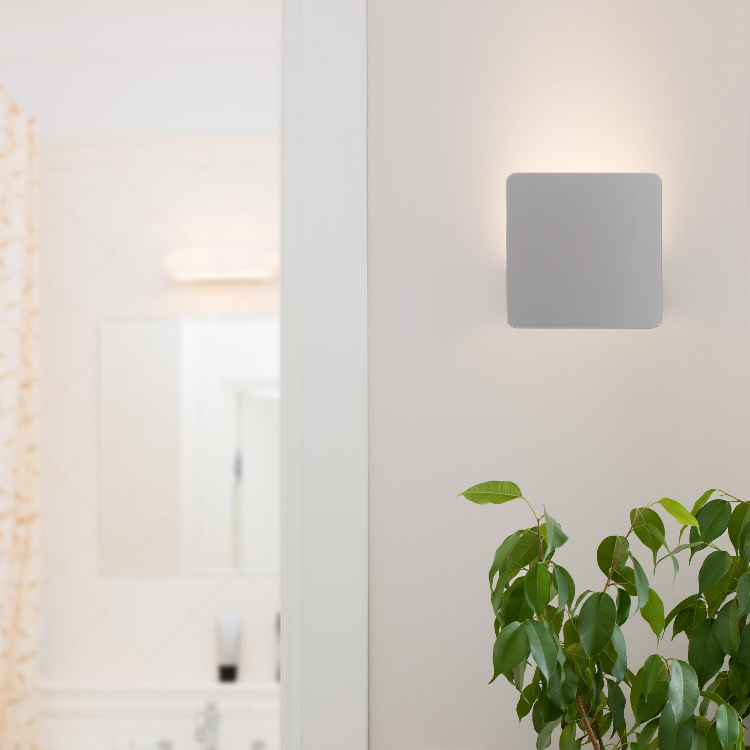 LED-Wandleuchte Stan 1-Flammig, Eckig - Weiß, Basics, Metall (5,5cm) - Näve