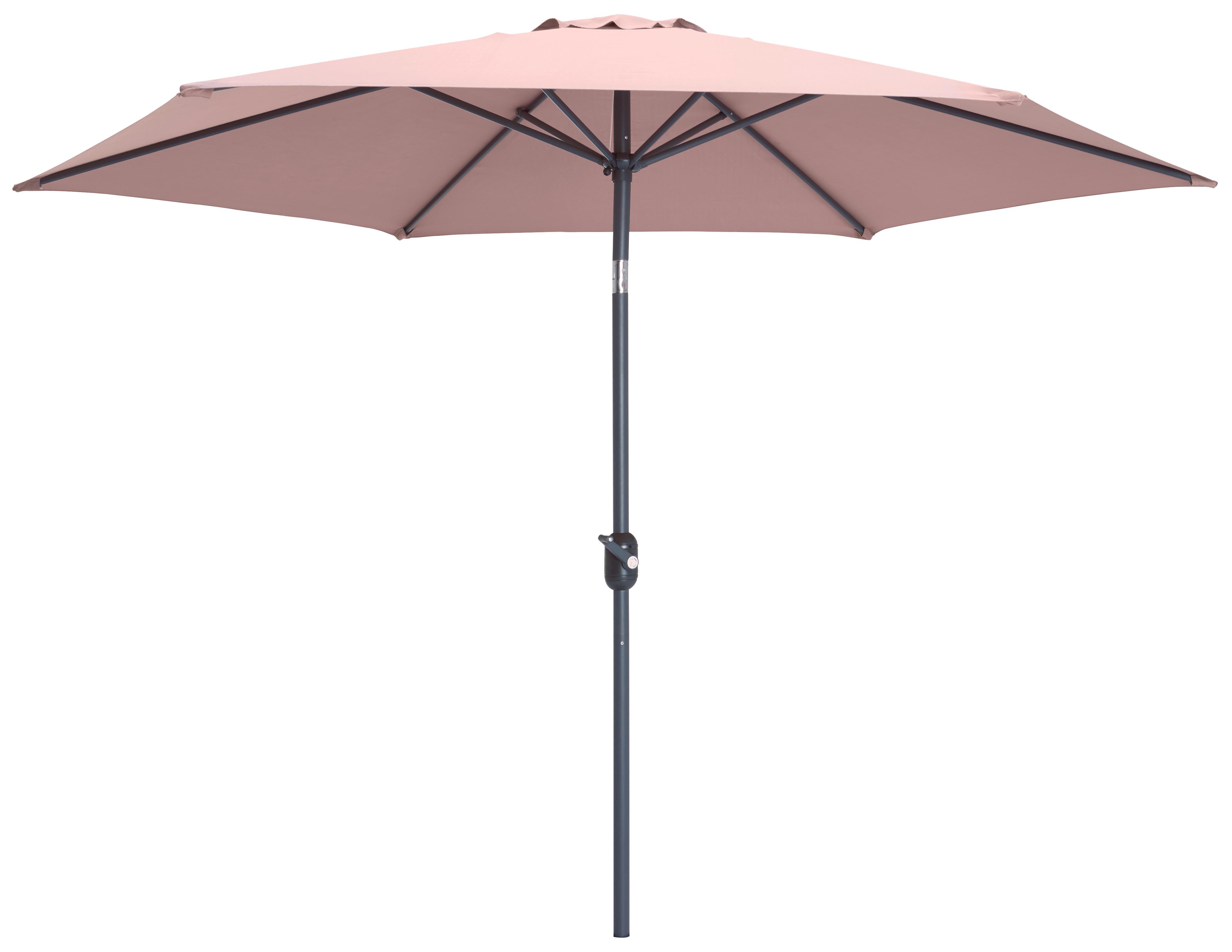 Sonnenschirm Riga DM: 270 H: 245 cm Taupe - Taupe/Dunkelgrau, MODERN, Textil/Metall (270/245cm) - Ondega