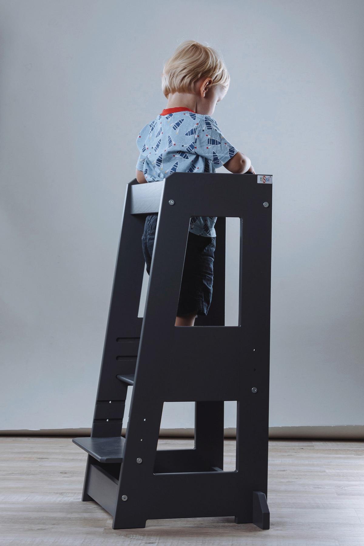 Lernturm Grau - Grau, Design, Holz (40/91/45cm) - tiSsi