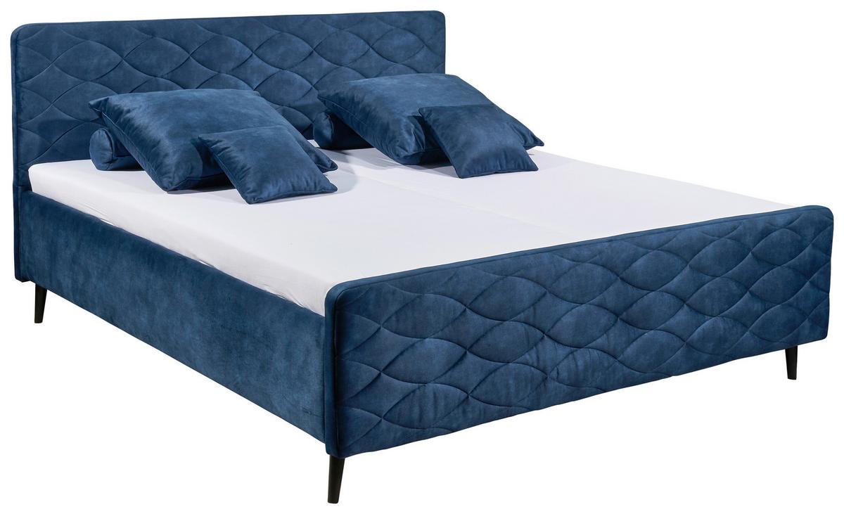 Polsterbett Mario A 180x200 Dunkelblau - Dunkelblau, Basics, Holzwerkstoff/Textil (180/200cm) - MID.YOU