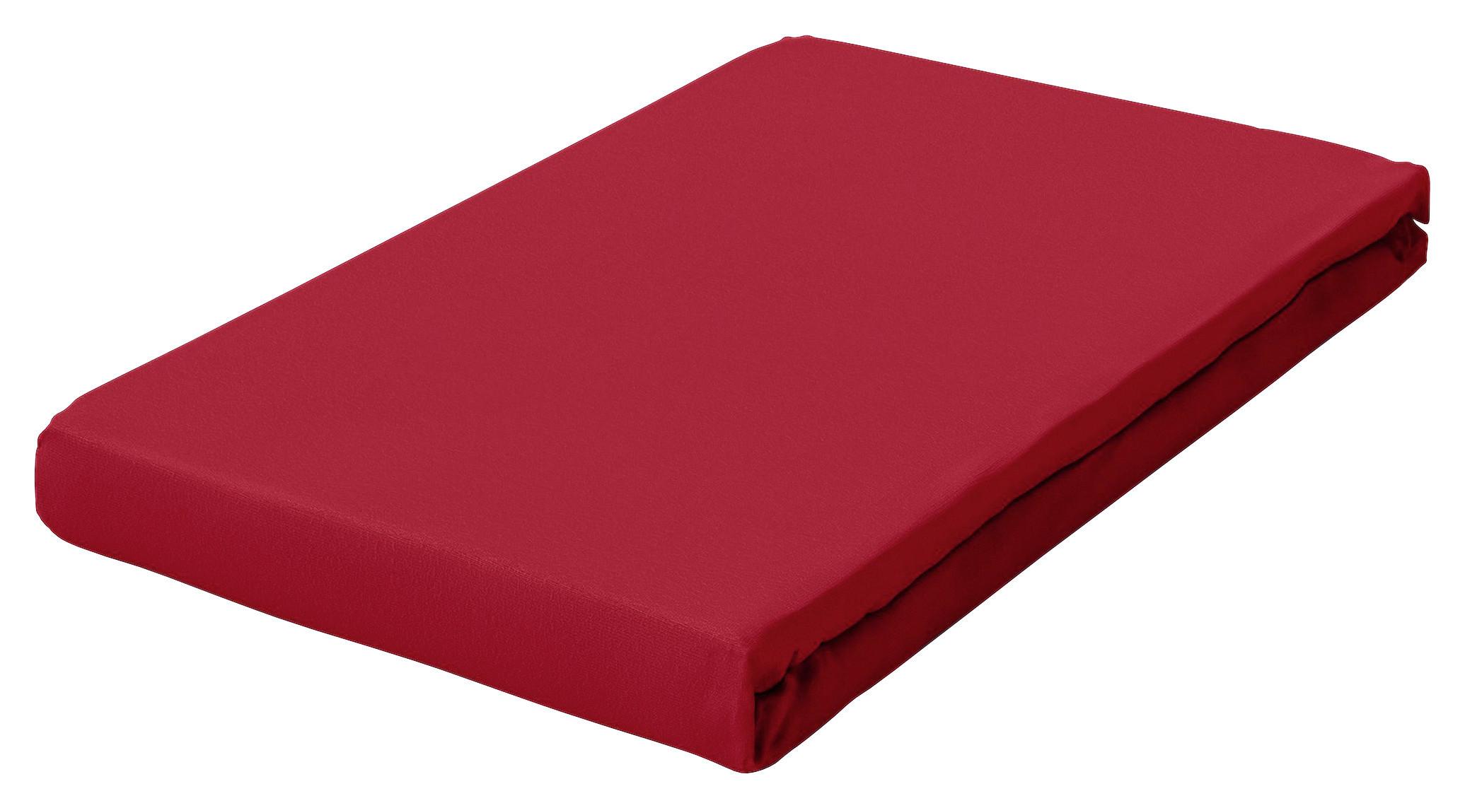 Boxspring-spannleintuch Pure Boxspring - Dunkelrot, Basics, Textil (90-100/190-220cm) - Schlafgut