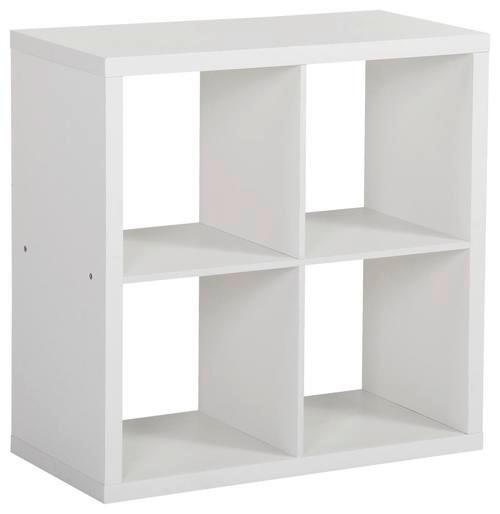 REGÁL SAMY 1 - biela, Modern, kompozitné drevo (76/76/37cm)