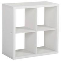 REGÁL SAMY 1 - biela, Modern, kompozitné drevo (76/76/37cm)