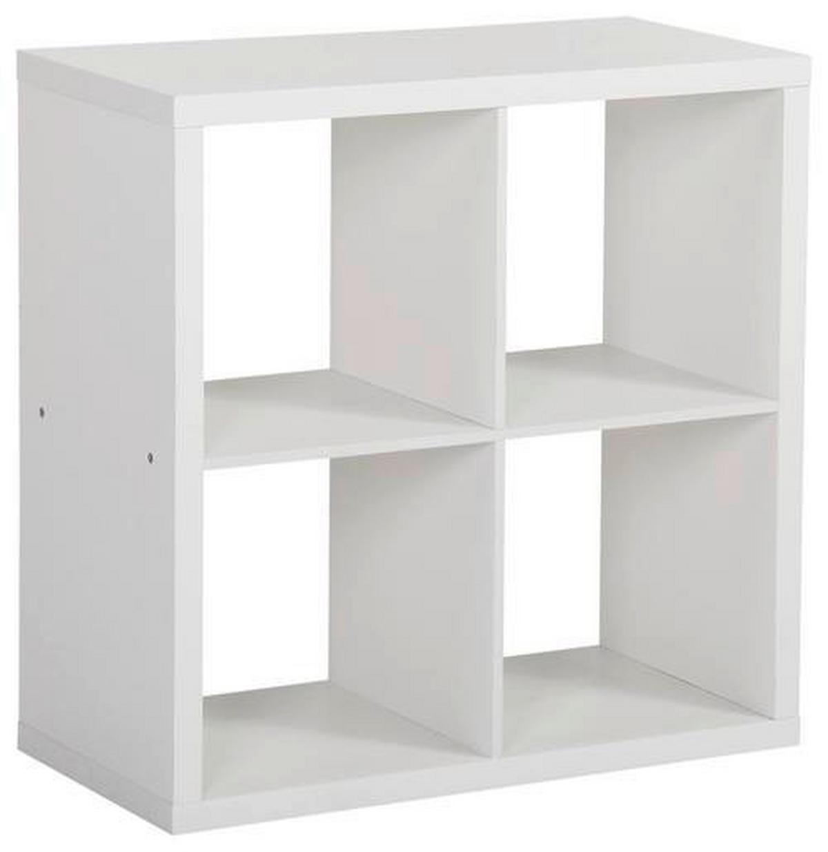 REGÁL SAMY 1 - biela, Modern, kompozitné drevo (76/76/37cm)