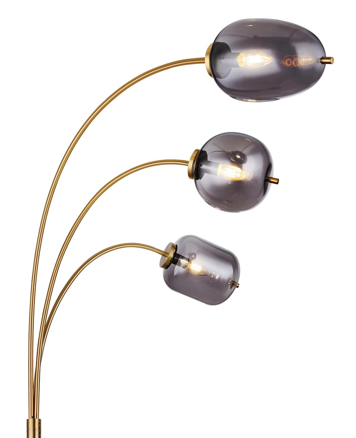 Stehlampe Messingfarben Aus Glas, 3 Leuchtmittel - Messingfarben/Grau, Design, Glas/Metall (80/60/175cm) - Globo