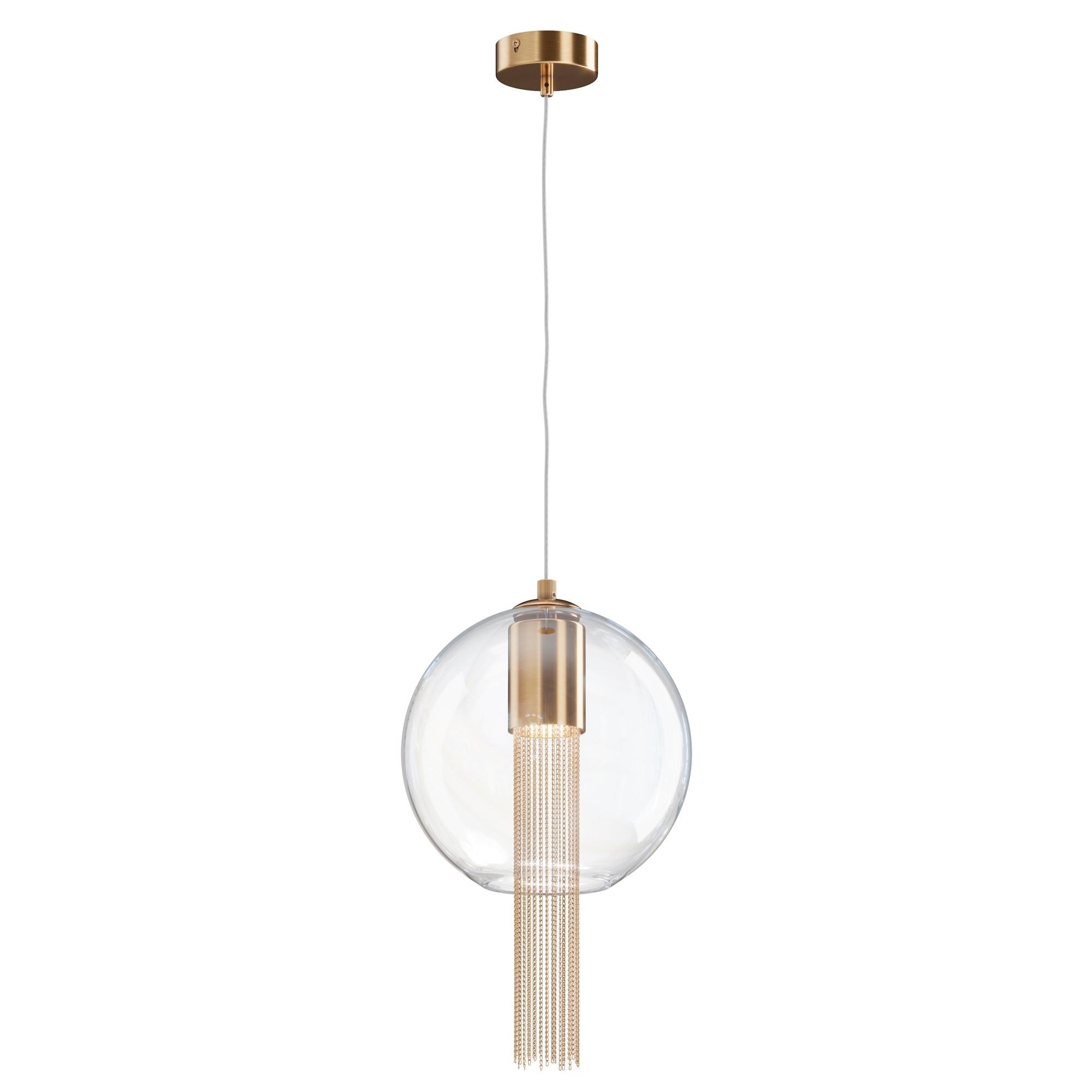 Pendelleuchte Flusso - Transparent/Bronzefarben, Trend, Glas/Metall (25/47cm) - MAYTONI