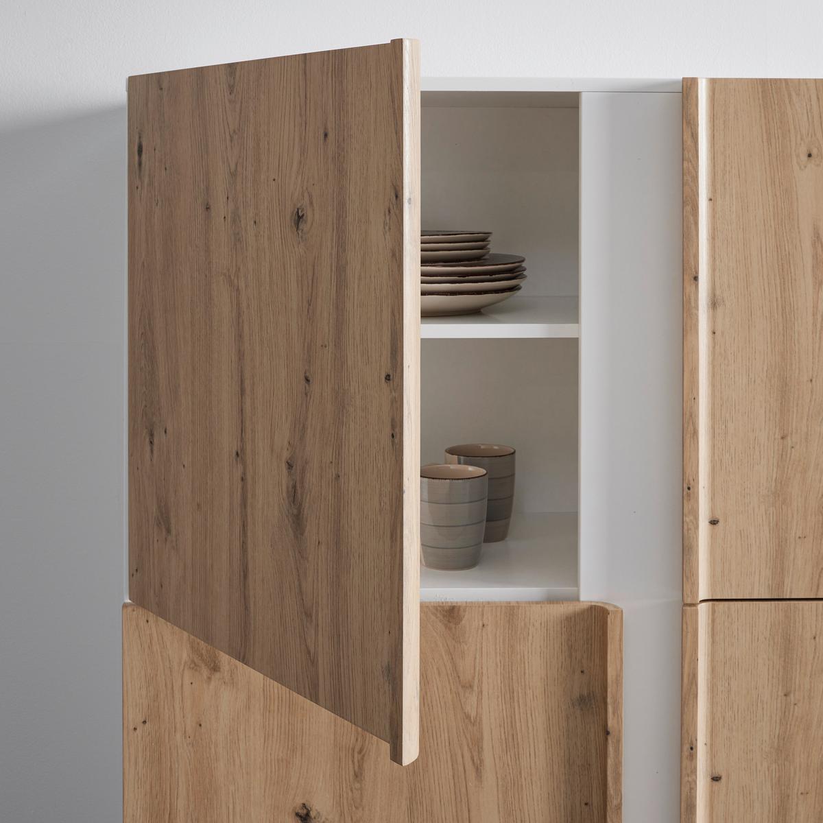 Komoda VIRA farby dubu/biela - biela/farba borovice, Modern, drevo (110/125/43cm) - Bessagi Home