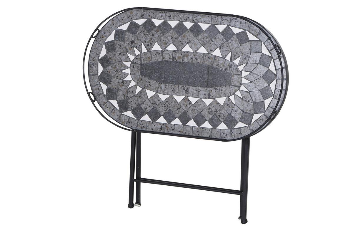 Gartentisch Klappbar Metall/Keramik L 67,5 cm - Schwarz, KONVENTIONELL, Keramik/Metall (67,5/41/60cm) - Siena Garden