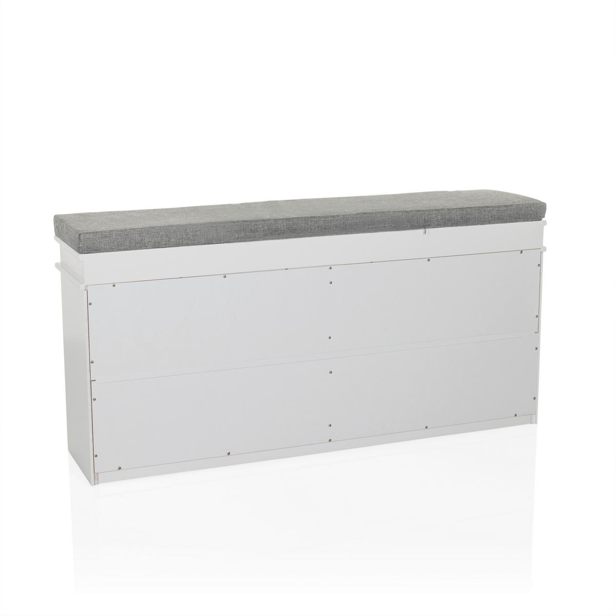 Schuhschrank Estha Grau, Weiß B: 104cm - Weiß/Grau, MODERN, Holzwerkstoff (104/52/24cm) - MID.YOU