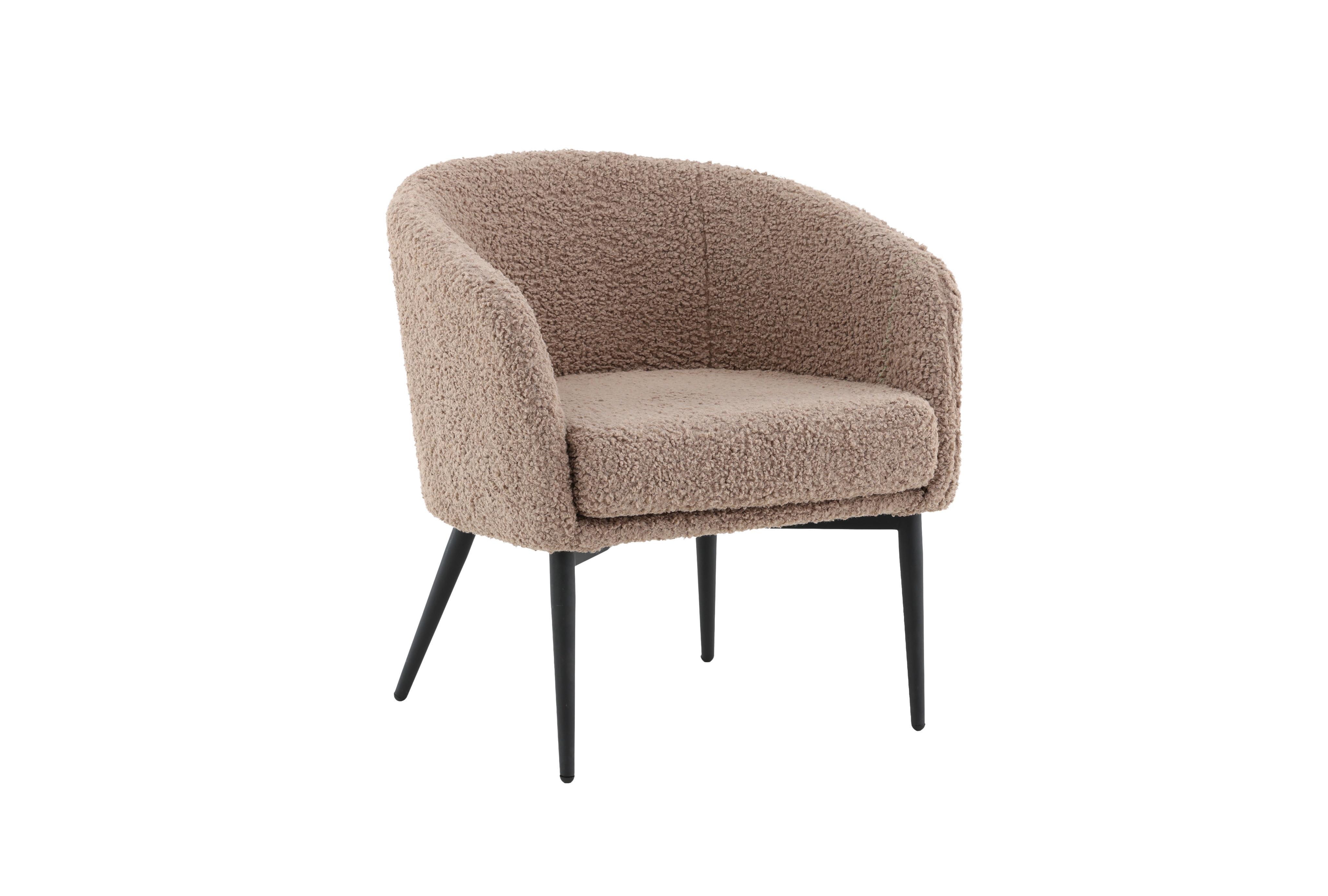 Sessel Fluffy - Braun, Design, Textil/Metall (83/70/64cm) - Livetastic