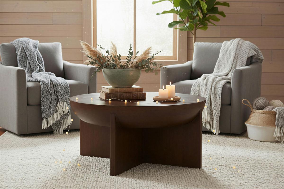 COUCHTISCH Mangoholz B: 90cm - Braun, Design, Holz (90/90/42cm) - MID.YOU