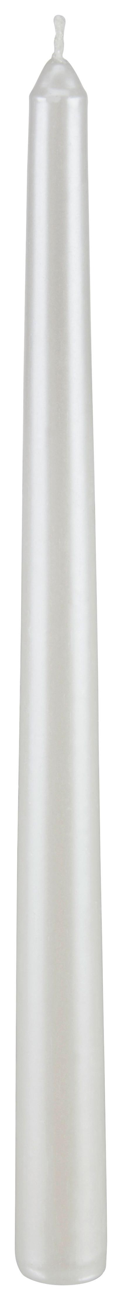 Stabkerzenset Weiß - Weiß, Basics, Naturmaterialien (9,4/2,6/30,6cm)