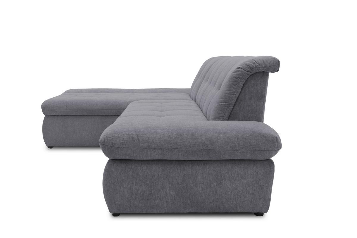 Ecksofa Mit Schlaffunktion Moric Dunkelgrau Mikrofaser - Chromfarben/Dunkelgrau, KONVENTIONELL, Textil (172/300cm) - MID.YOU