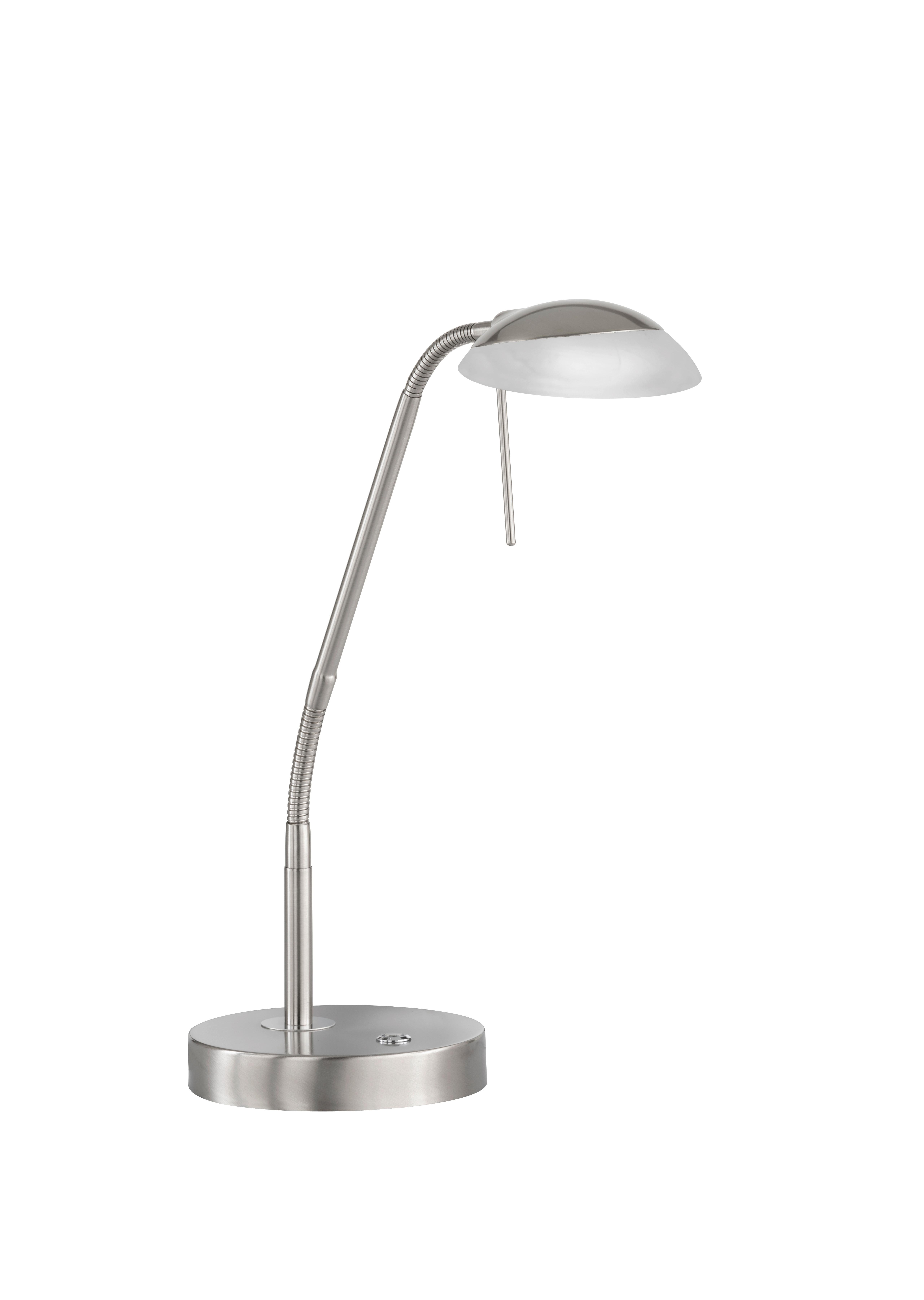 LED-Tischlampe Pool dimmbar Nickelfarben mit Druckschalter - Nickelfarben, KONVENTIONELL, Metall (60cm) - Fischer & Honsel