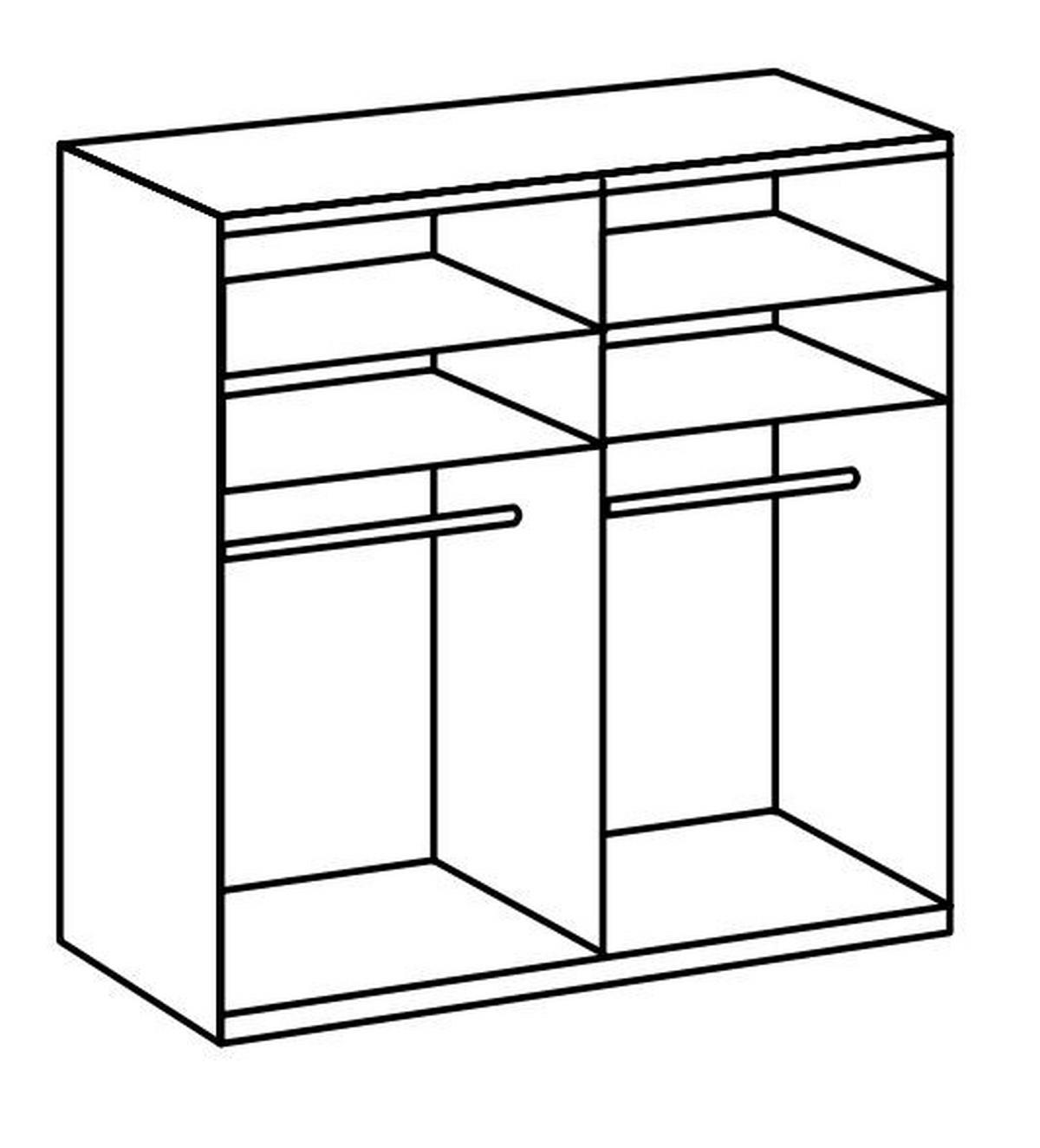 Drehtürenschrank B: 200 cm Level, Eiche Dekor - Eichefarben, MODERN, Holzwerkstoff (200/236/58cm) - MID.YOU