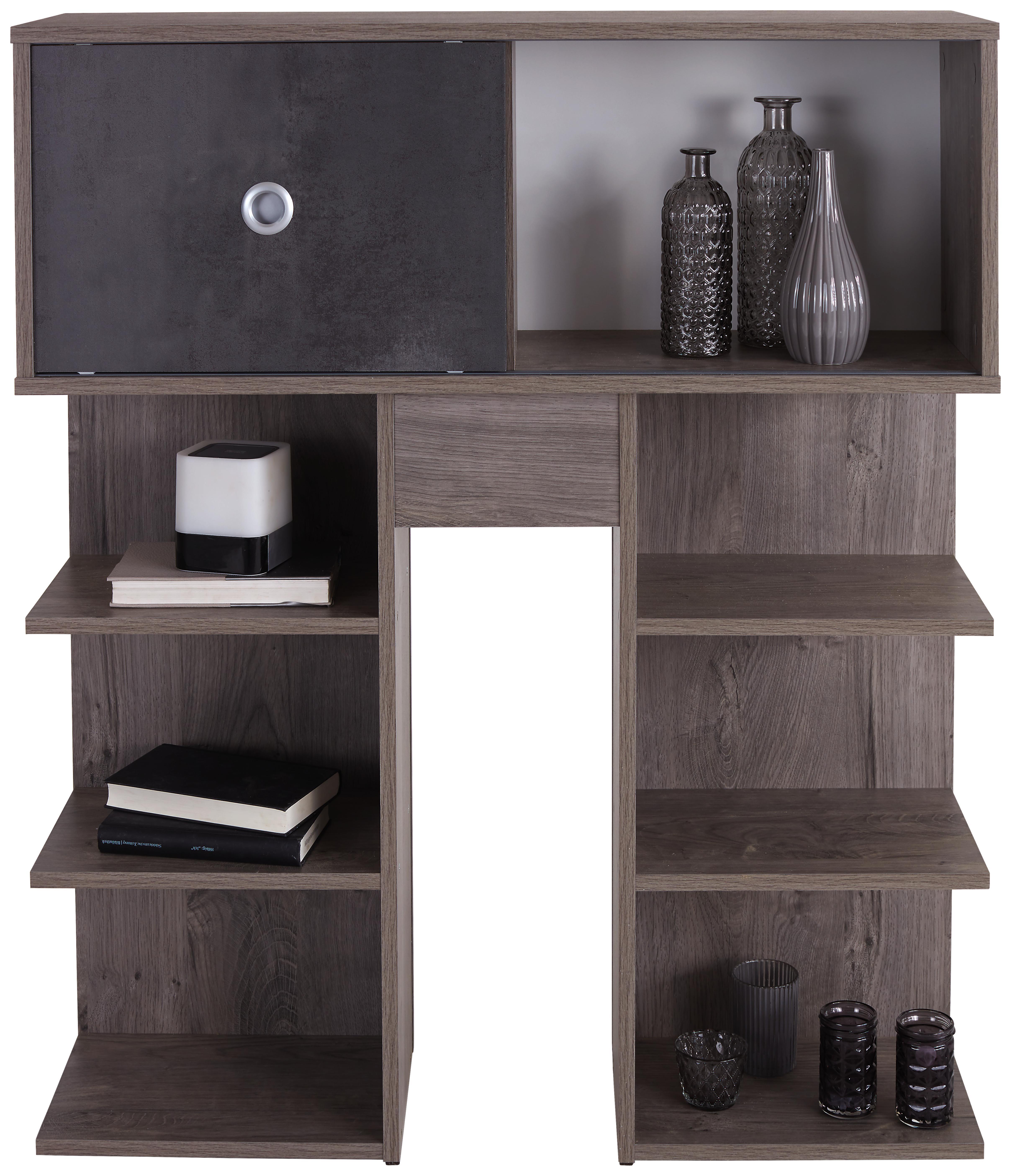 Bettüberbau Azurro 90 - Eichefarben/Hellgrau, KONVENTIONELL, Holzwerkstoff (95/111/27cm)