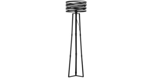 Stehlampe Lilien Schwarz mit Fußschalter Modern - Schwarz, ROMANTIK / LANDHAUS, Metall (40/160cm) - James Wood