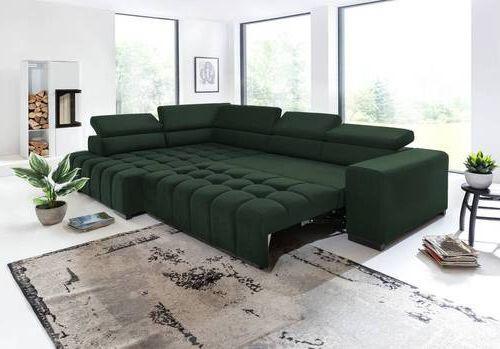 Eckschlafsofa Elias Neu Grün S: 201 Cm - Schwarz/Grün, Design, Textil (201/307cm) - Livetastic