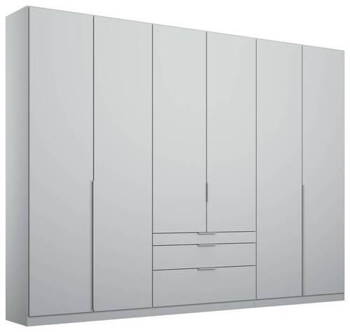 Drehtürenschrank mit Laden 271 cm Alabama, Seidengrau - Hellgrau, MODERN, Holzwerkstoff (271/229/54cm)