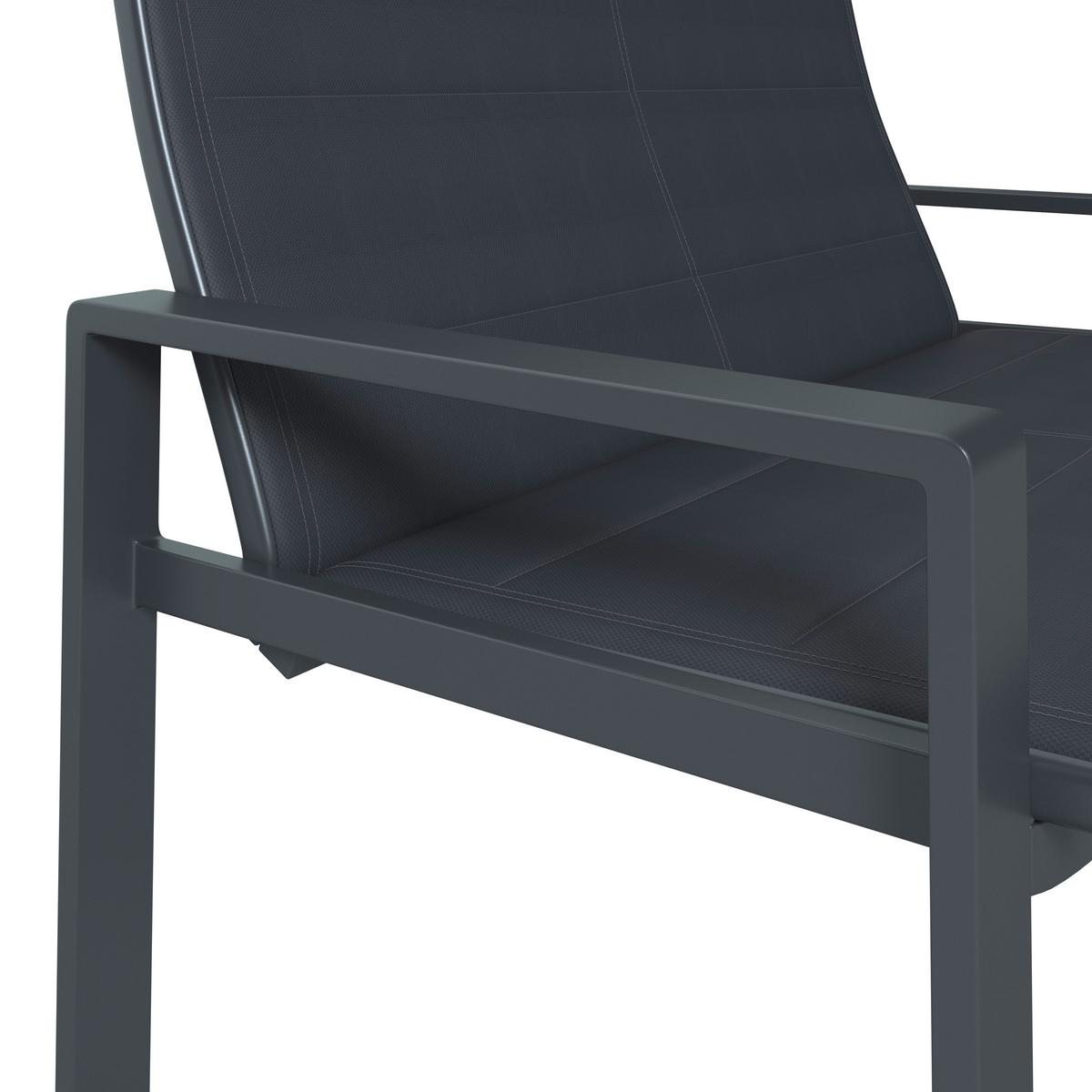 Loungegarnitur Palma - Dunkelgrau, MODERN, Textil/Metall - Luca Bessoni