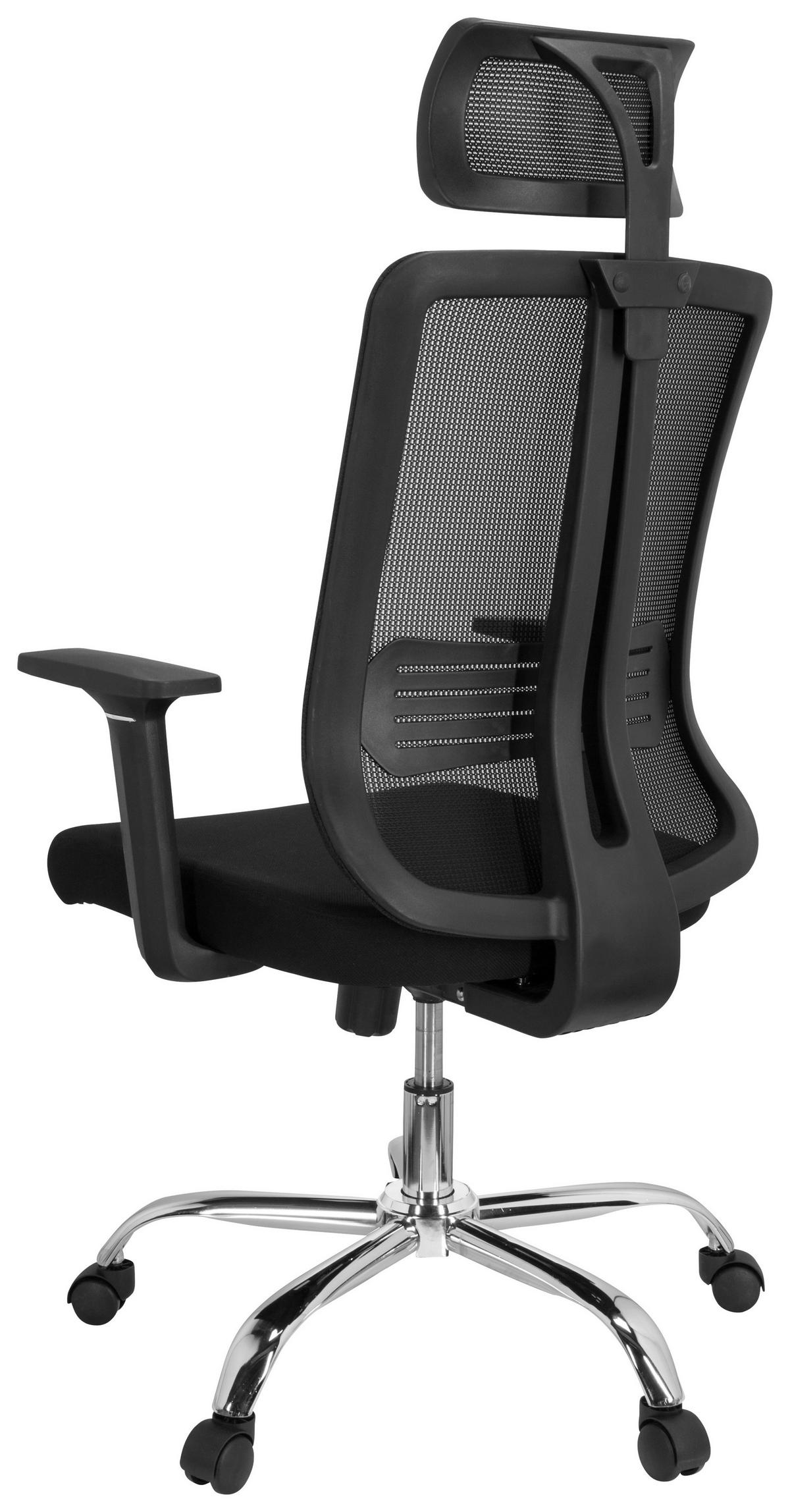 Bürostuhl Zh 200 Schwraz Bis 100 Kg - Silberfarben/Schwarz, Basics, Kunststoff/Textil (66/102/59cm) - MID.YOU